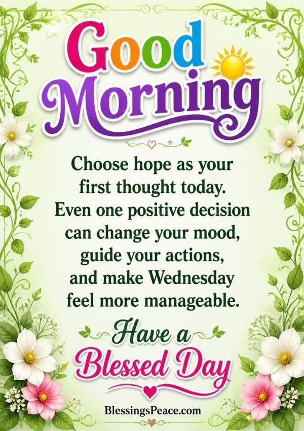Good Morning Wednesday Blessings