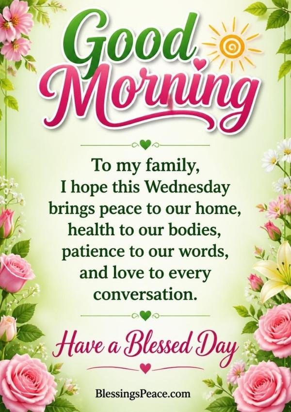 Good Morning Wednesday Blessings
