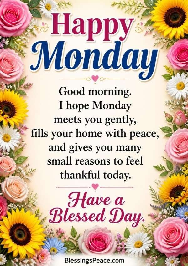 Inspirational Good Morning Monday Blessings