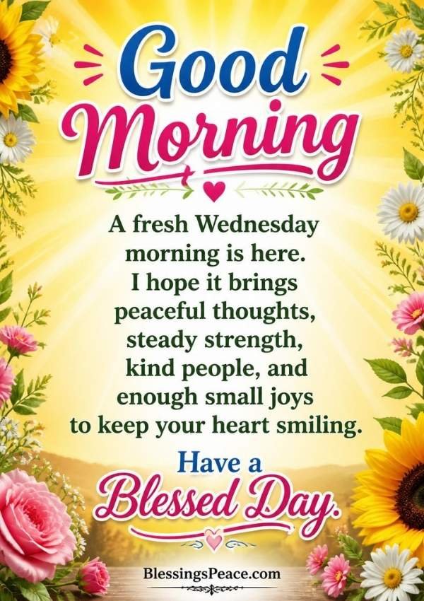 Good Morning Wednesday Blessings
