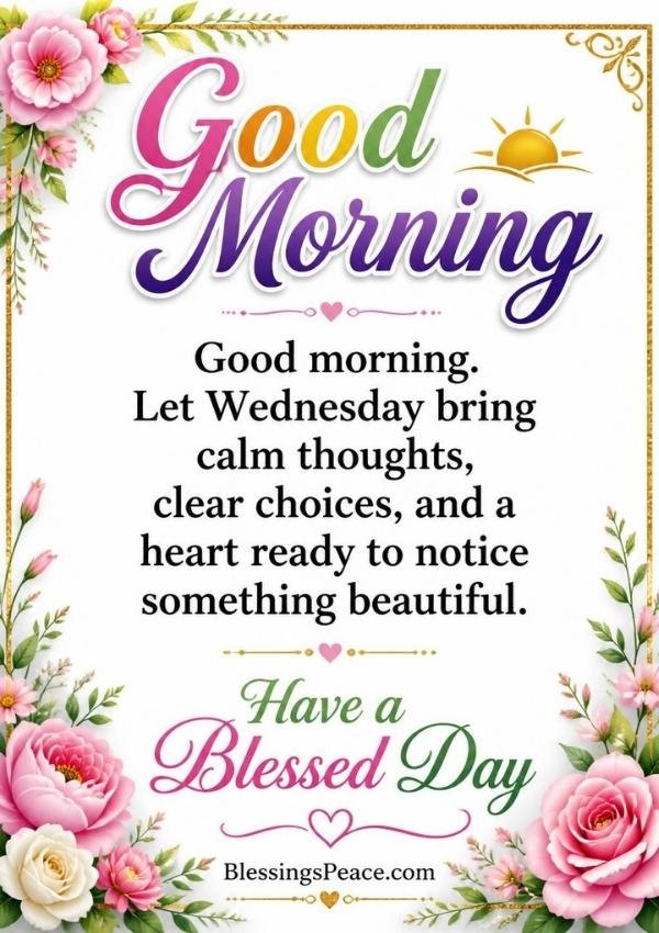 Good Morning Wednesday Blessings