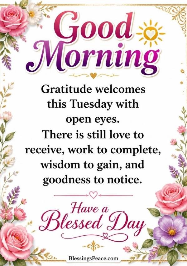 Good Morning Tuesday Blessings
