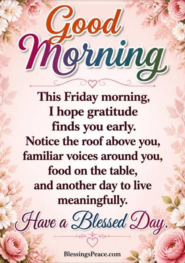 Thankful Good Morning Friday Blessings